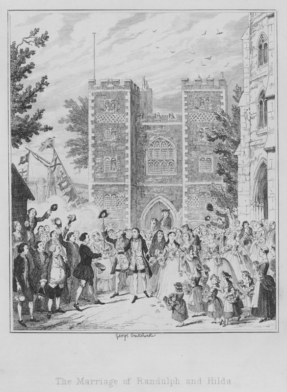 Manželství Randulpha a Hildy (rytina) od George (after) Cruikshank
