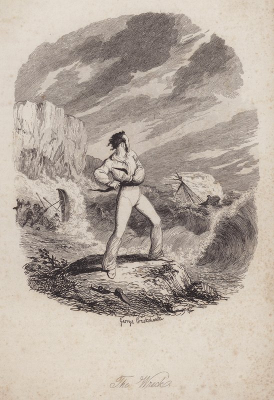 The Wreck (rytina) od George (after) Cruikshank