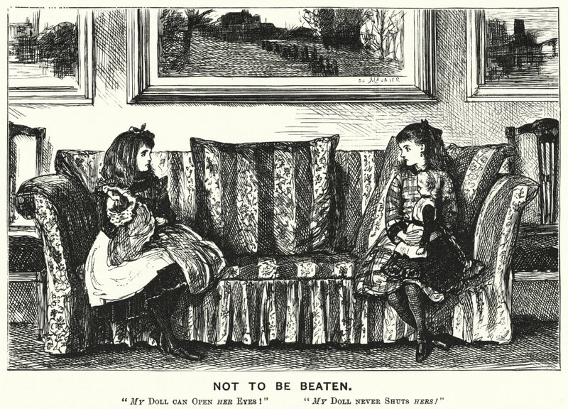 Punch cartoon: Not to Be Beaten (rytina) od George (after) Du Maurier