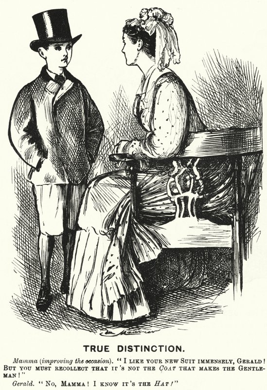 Punch cartoon: True Distinction (rytina) od George (after) Du Maurier
