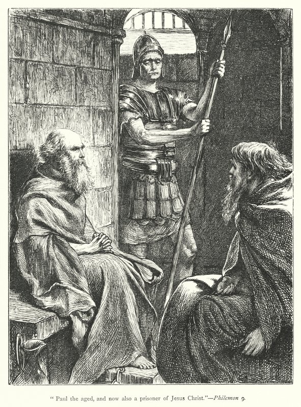 Svatý Pavel ve vězení (rytina) od George (after) Du Maurier