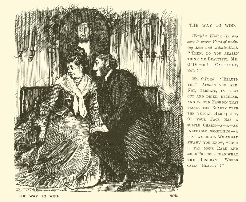 Cesta k namlouvání (rytina) od George (after) Du Maurier