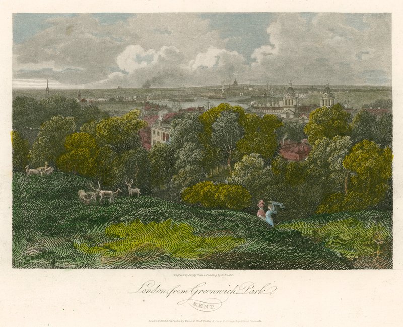 Londýn z Greenwich Park, Kent od George Arnald