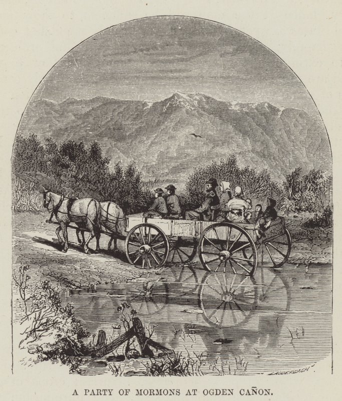 Strana mormonů v Ogden Canon od George Augustus Sala
