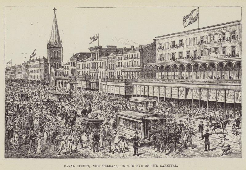 Canal Street v New Orleans v předvečer karnevalu od George Augustus Sala