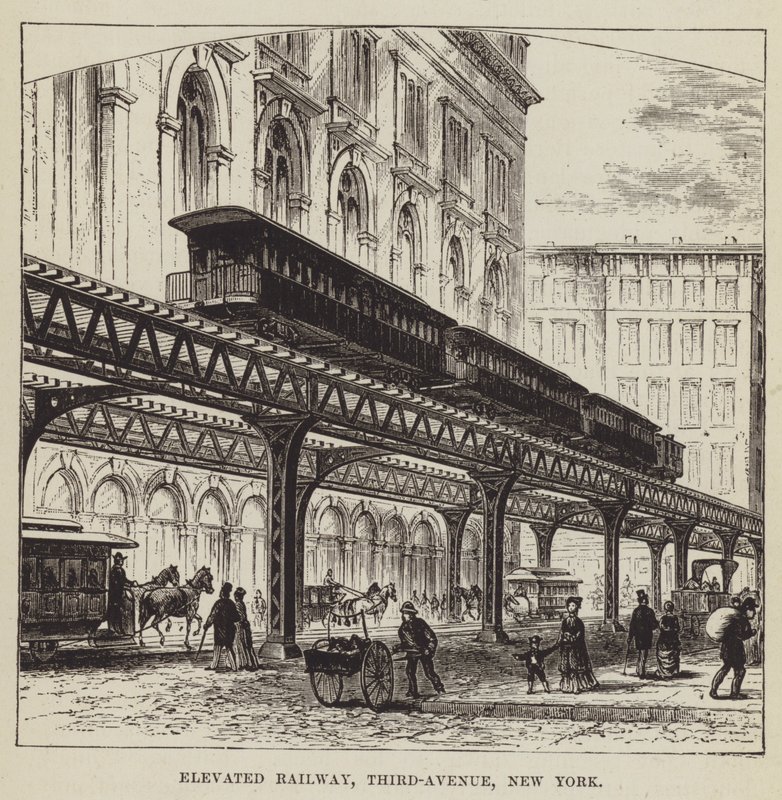 Elevated Railway, Third-Avenue, New York od George Augustus Sala