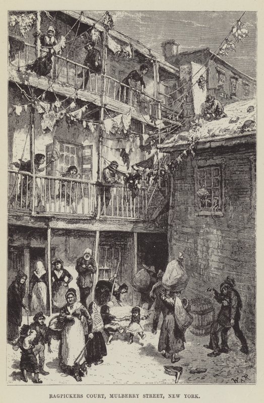 Ragpickers Court, Mulberry Street, New York od George Augustus Sala