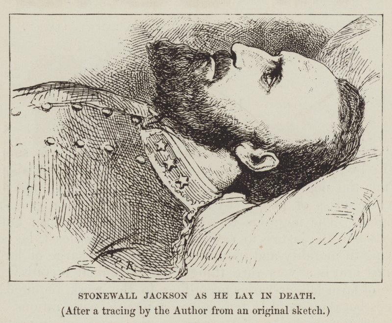 Stonewall Jackson, když ležel ve Smrti od George Augustus Sala