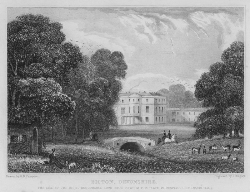 Bicton, Devonshire (rytina) od George Bryant Campion