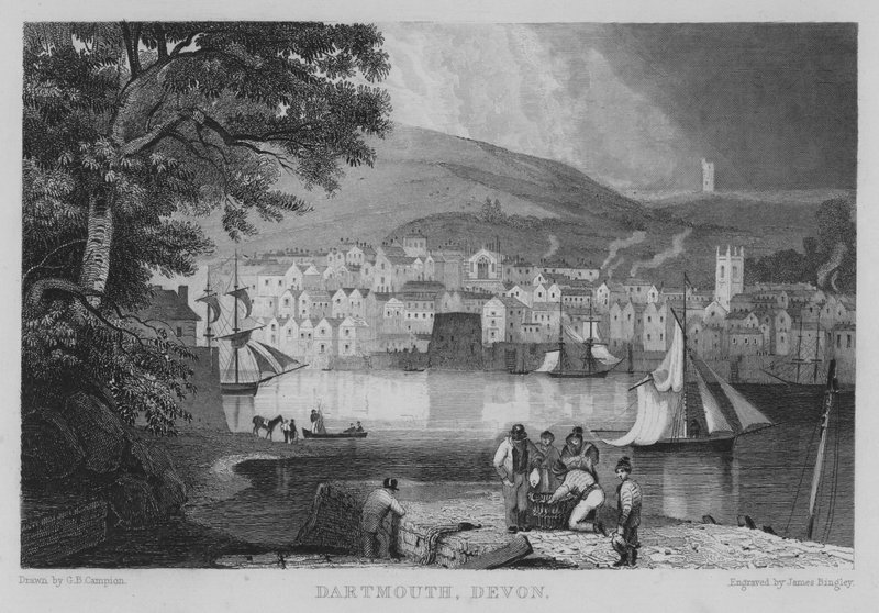 Dartmouth, Devon (rytina) od George Bryant Campion