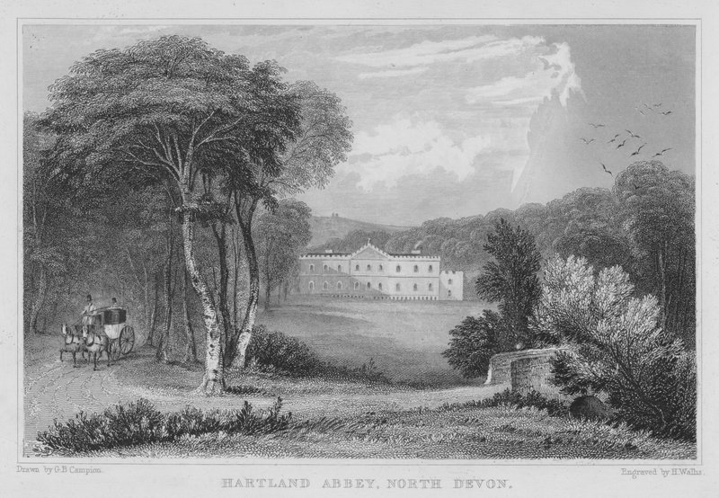 Hartland Abbey, North Devon (rytina) od George Bryant Campion