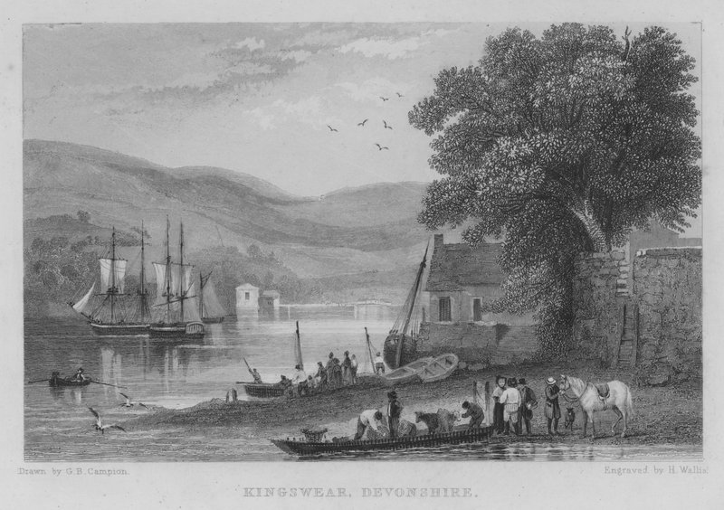 Kingswear, Devonshire (rytina) od George Bryant Campion