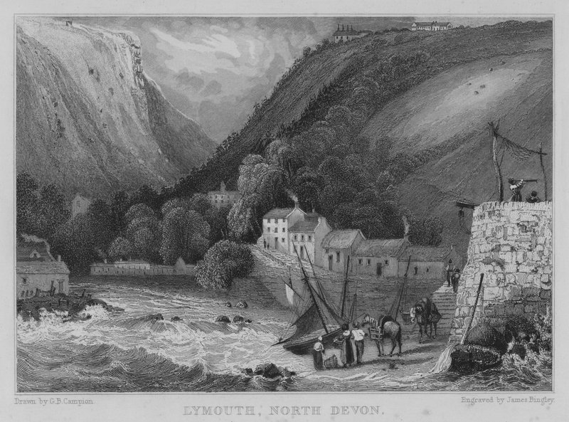 Lynmouth, Severní Devon (rytina) od George Bryant Campion