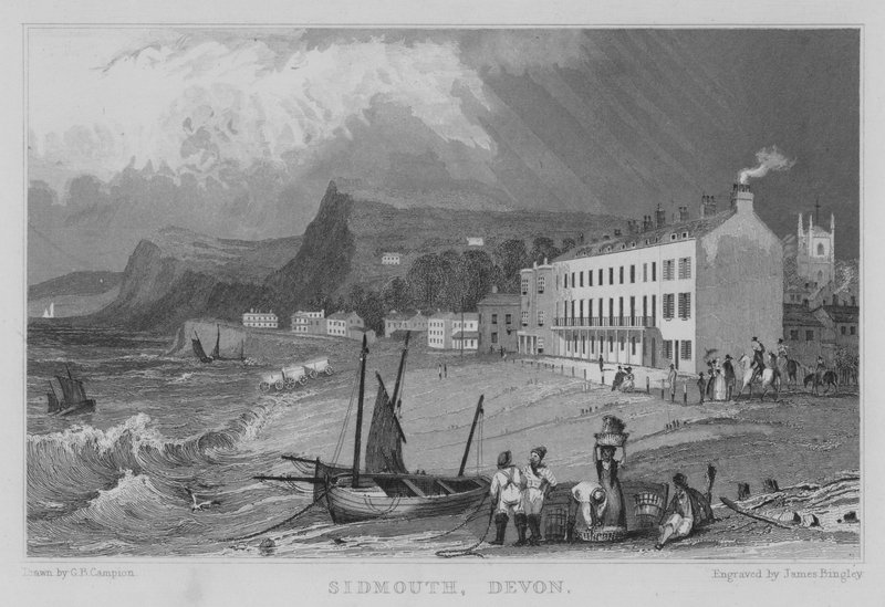 Sidmouth, Devon (rytina) od George Bryant Campion