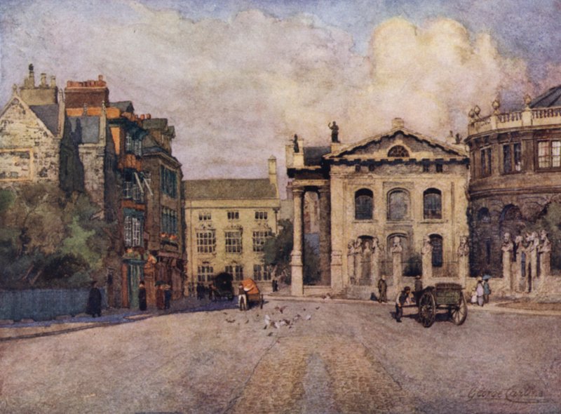 Oxford: Broad Street (barevné lito) od George Carline