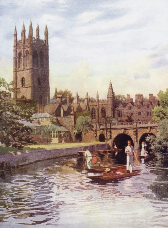 Oxford: Magdalen College a most z Cherwellu od George Carline