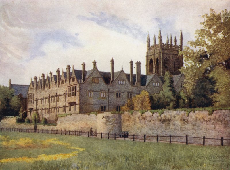 Oxford: Merton College z Fields od George Carline