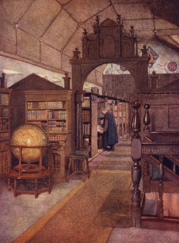 Oxford: Merton Library (barevné lito) od George Carline