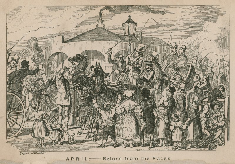 Duben - Návrat ze závodů od George Cruikshank