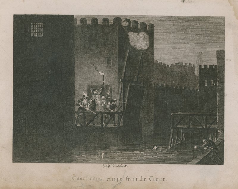 Courtenayin útěk z věže od George Cruikshank