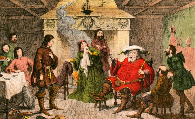 Falstaff ztvárňuje roli krále od George Cruikshank