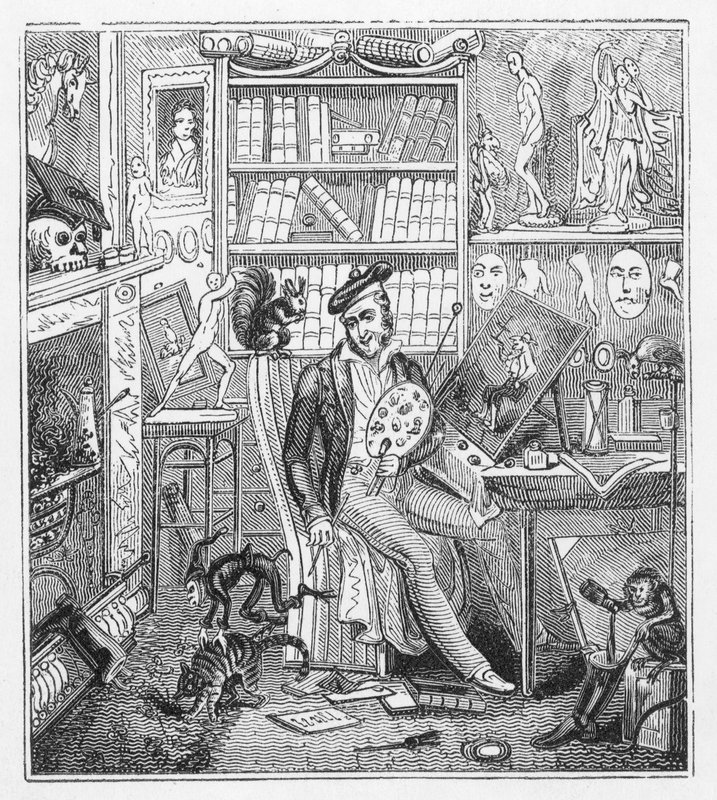 Frontispis ilustrace pro Cruikshank doma (rytina) od George Cruikshank