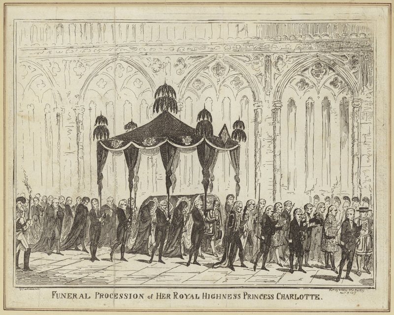 Smuteční průvod její královské výsosti princezny Charlotte od George Cruikshank