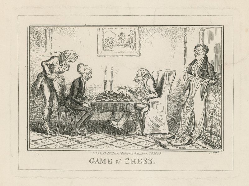 Hra v šachy od George Cruikshank
