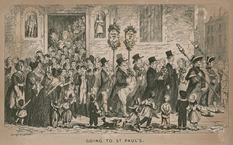 Jít do katedrály svatého Pavla v Londýně od George Cruikshank