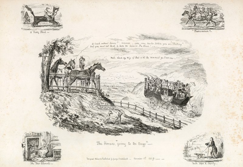 Gurneyho parní kočár od George Cruikshank