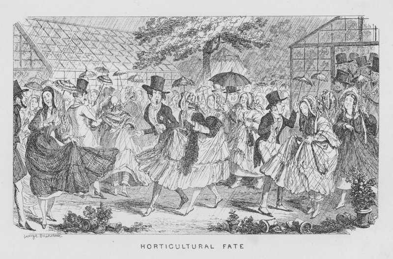 Zahradnický osud, tj. déšť na slavnosti od George Cruikshank