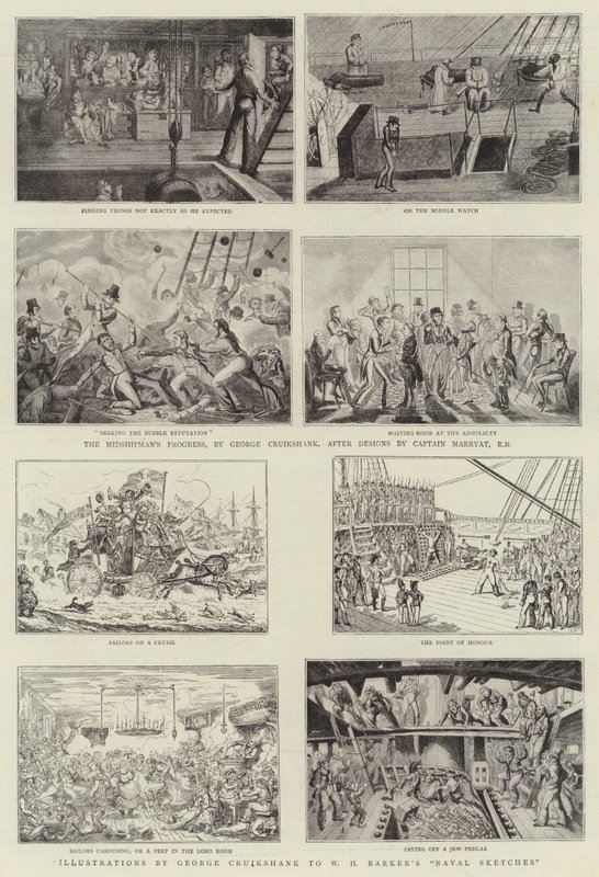 Humorné umění na královské námořní výstavě od George Cruikshank