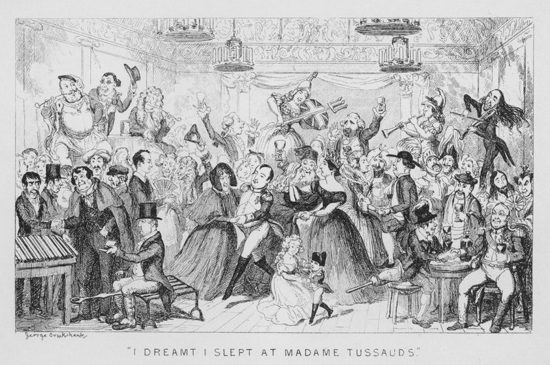 Snil jsem, že jsem spal u Madame Tussaud (rytina) od George Cruikshank