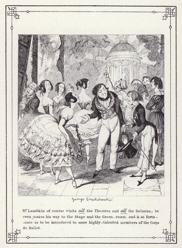 Ilustrace pro Bakalářskou vlastní knihu aneb Pokrok pana Lambkina (Gent) (rytina) od George Cruikshank