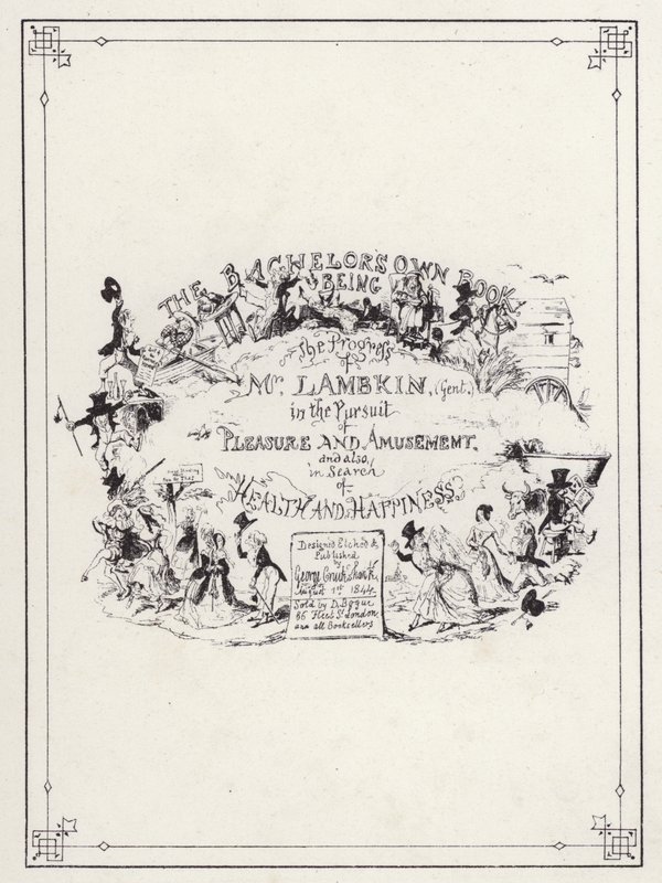 Ilustrace pro Bakalářskou vlastní knihu aneb Pokrok pana Lambkina (Gent) (rytina) od George Cruikshank