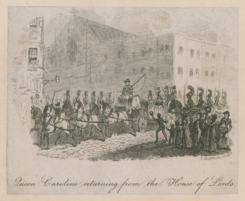Královna Karolína se vrací ze Sněmovny lordů od George Cruikshank