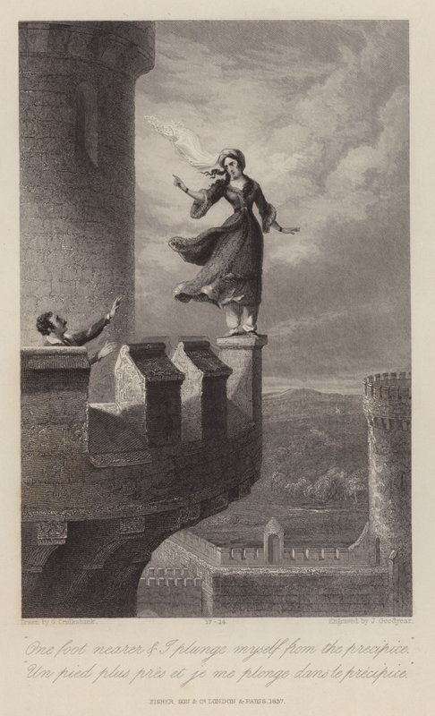 Rebecca a templář (rytina) od George Cruikshank