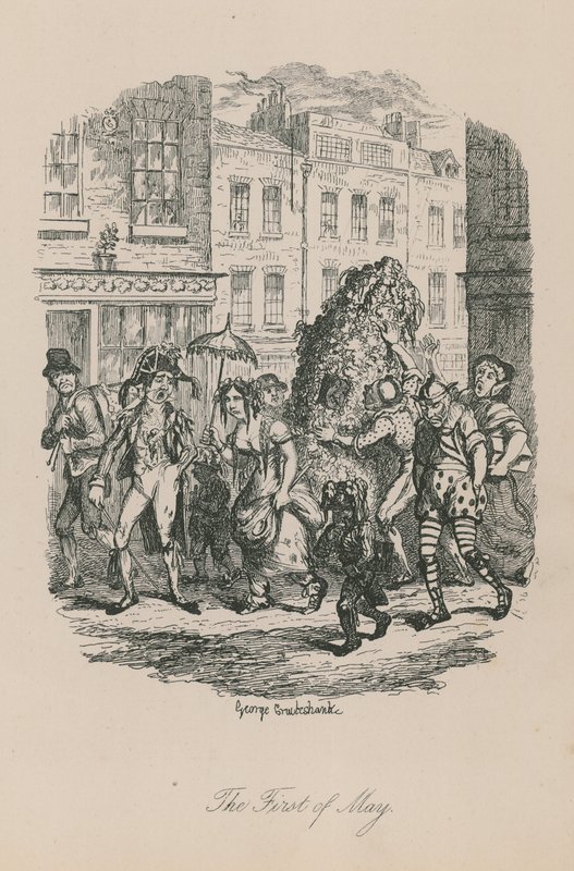 Scéna londýnského života: První máj od George Cruikshank