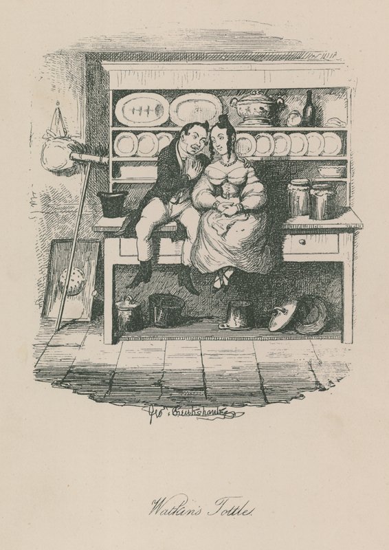 Scéna života v Londýně: Watkins Tottles od George Cruikshank