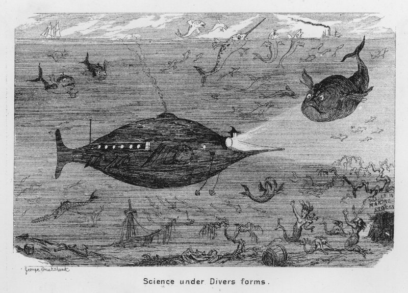 Věda pod různými formami (rytina) od George Cruikshank