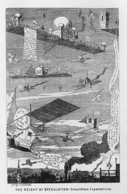 Výška spekulací, bezdůvodná očekávání (rytina) od George Cruikshank