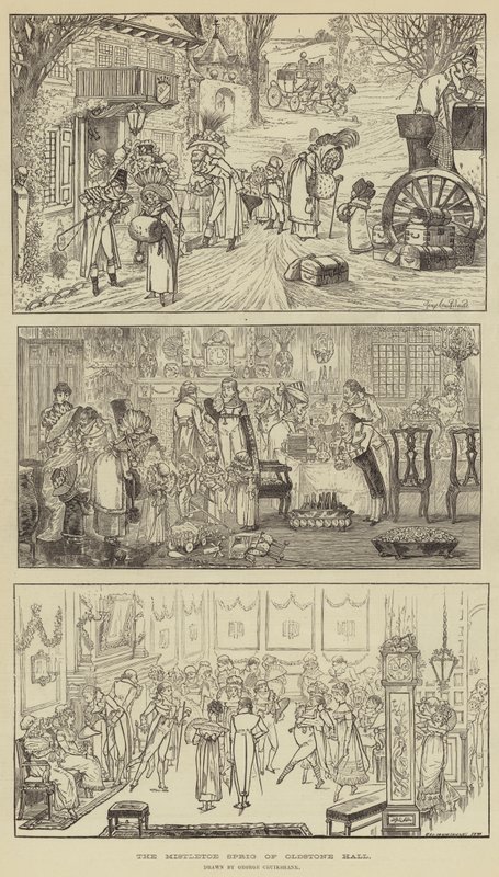 Snítka jmelí z Oldstone Hall od George Cruikshank