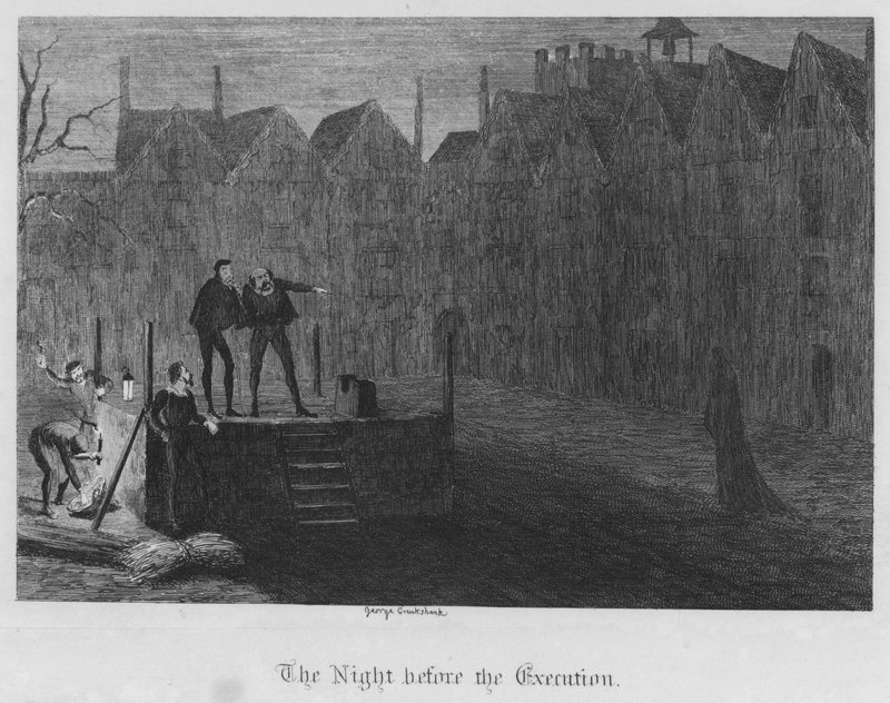 Noc před popravou (rytina) od George Cruikshank