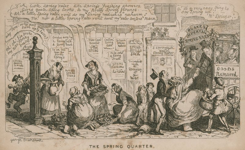 jarní čtvrť; kreslený film od George Cruikshank