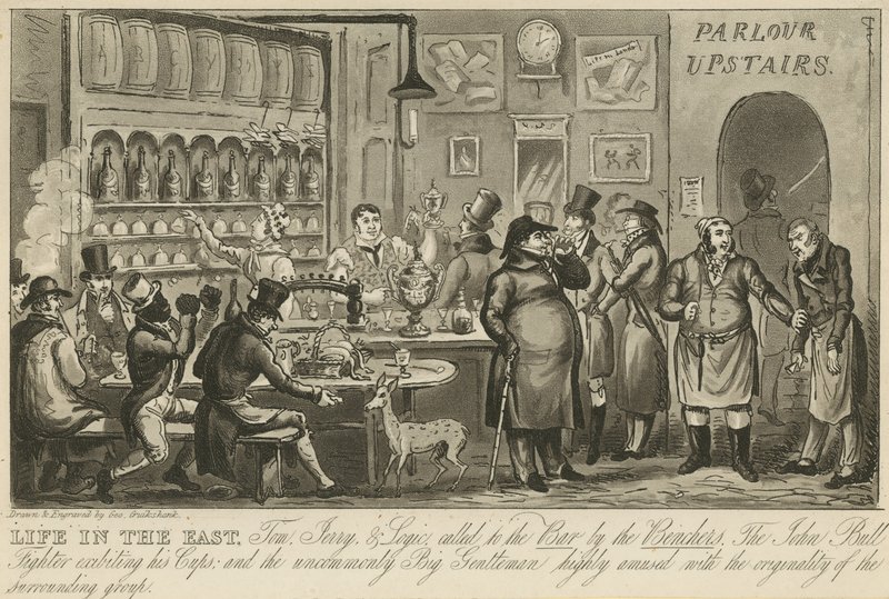 Tom, Jerry a Logic zavolali do baru lavicemi od George Cruikshank