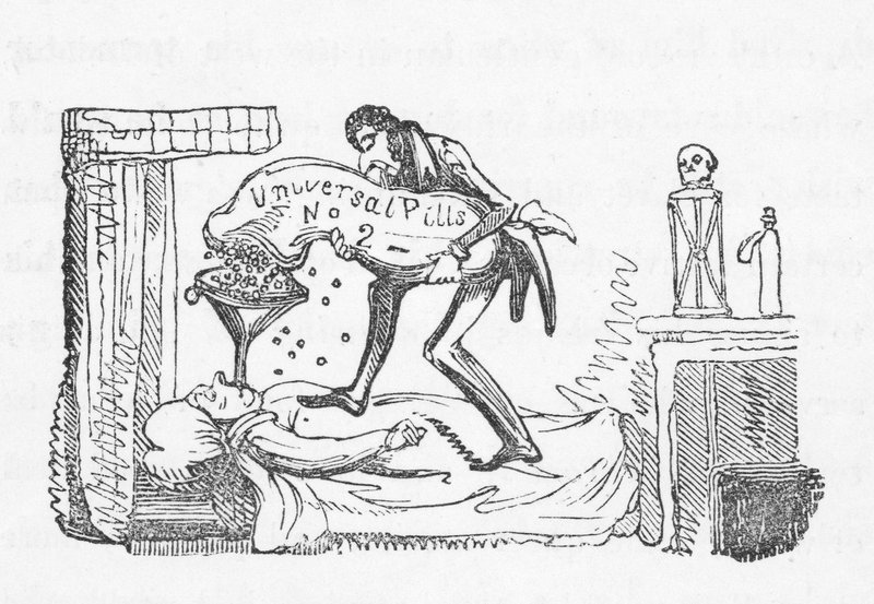 Univerzální pilulky (rytí) od George Cruikshank