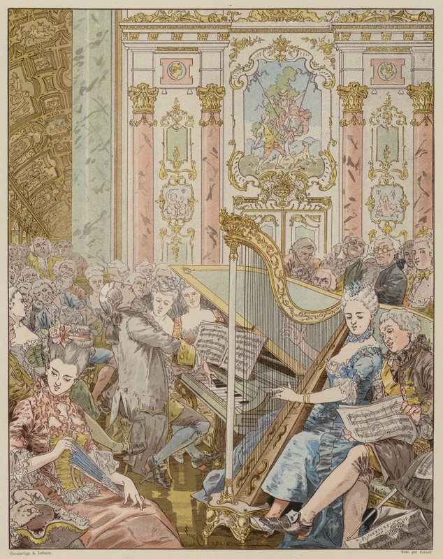 Scéna z La Dame de Gai-Fredon, od Quatrelles (Ernest L