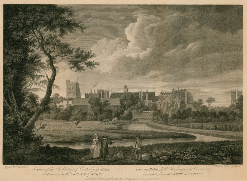 Pohled na palác arcibiskupa z Canterbury v Lambeth, Surrey od George Edward Robertson