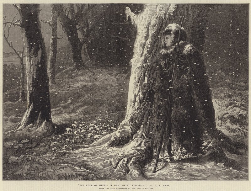 Sibiřský exil na dohled Petrohradu od George Elgar Hicks