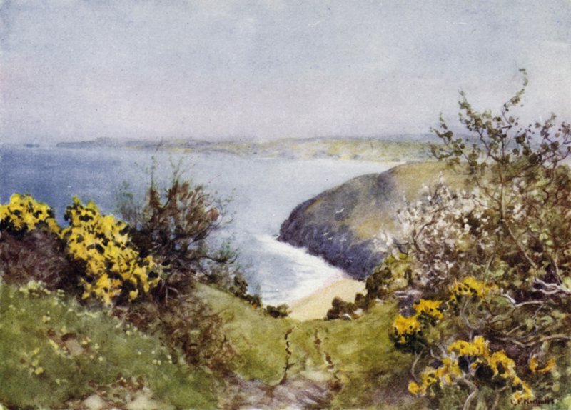 Carbis Bay (barevné lito) od George Franck Nicholls